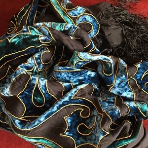 Artisan Handmade Silk & Velvet Scarf